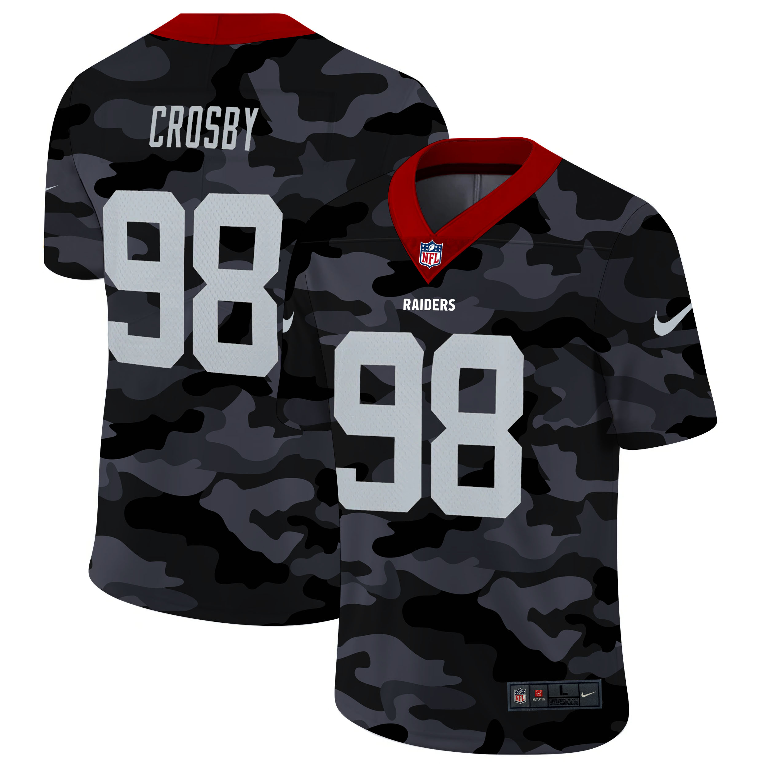 Las Vegas Raiders #98 Maxx Crosby Men's 2020 Black CAMO Vapor Untouchable Limited Stitched Jersey cheap jerseys for sale - CheapJerseys.Shop