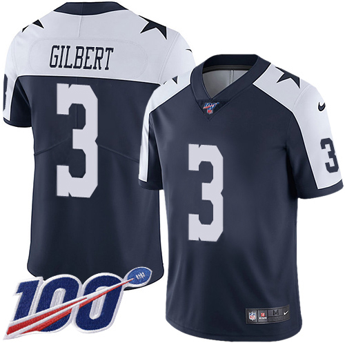 Dallas Cowboys #3 Garrett Gilbert Navy Blue Thanksgiving Youth Stitched 100th Season Vapor Throwback Limited Jersey Youth cheap jerseys for sale - CheapJerseys.Shop