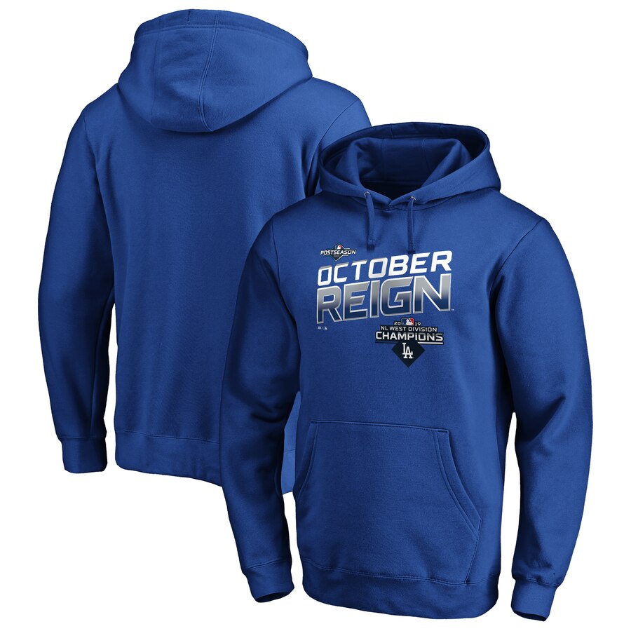 Los Angeles Dodgers Majestic 2019 NL West Division Champions Locker Room Pullover Hoodie Royal cheap jerseys for sale - CheapJerseys.Shop