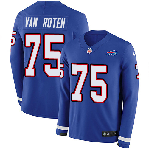 Bills #75 Greg Van Roten Royal Blue Team Color Youth Stitched Limited Therma Long Sleeve Jersey cheap jerseys for sale - CheapJerseys.Shop