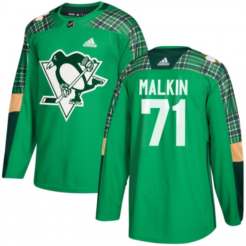 Pittsburgh Penguins #71 Evgeni Malkin Green St. Patrick's Day Authentic Practice Stitched Jersey Men's cheap jerseys for sale - CheapJerseys.Shop