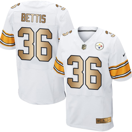 Steelers #36 Jerome Bettis White Men's Stitched Elite Gold Jersey cheap jerseys for sale - CheapJerseys.Shop