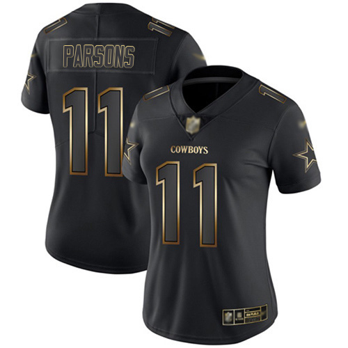 Cowboys #11 Micah Parsons Black/Gold Women's Stitched Vapor Untouchable Limited Jersey cheap jerseys for sale - CheapJerseys.Shop
