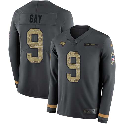 Tampa Bay Buccaneers #9 Matt Gay Anthracite Salute to Service Youth Stitched Limited Therma Long Sleeve Jersey Youth cheap jerseys for sale - CheapJerseys.Shop