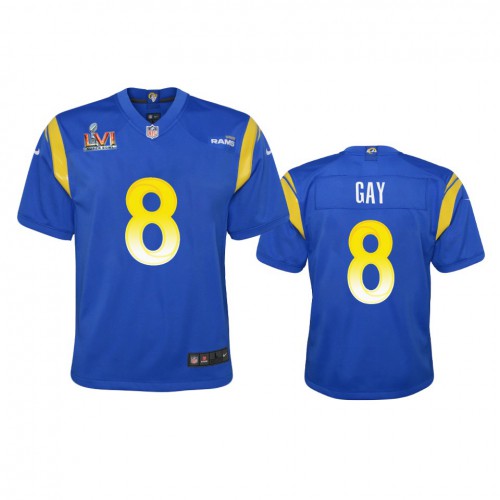 Los Angeles Los Angeles Rams #8 Matt Gay Youth Super Bowl LVI Patch Game Jersey - Royal Youth cheap jerseys for sale - CheapJerseys.Shop
