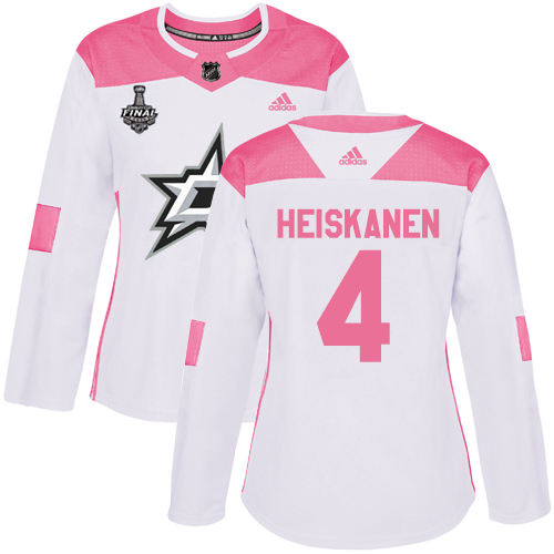 Dallas Stars #4 Miro Heiskanen White/Pink Authentic Fashion Women's 2020 Stanley Cup Final Stitched Jersey Womens cheap jerseys for sale - CheapJerseys.Shop