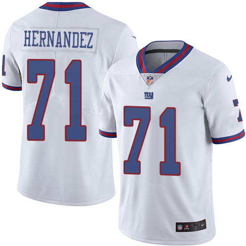 New York Giants #71 Will Hernandez White Men's Stitched Limited Rush Jersey Men's cheap jerseys for sale - CheapJerseys.Shop