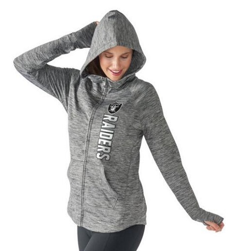 Women's Las Vegas Raiders G-III 4Her By Carl Banks Recovery Full-Zip Hoodie Heathered Gray cheap jerseys for sale - CheapJerseys.Shop