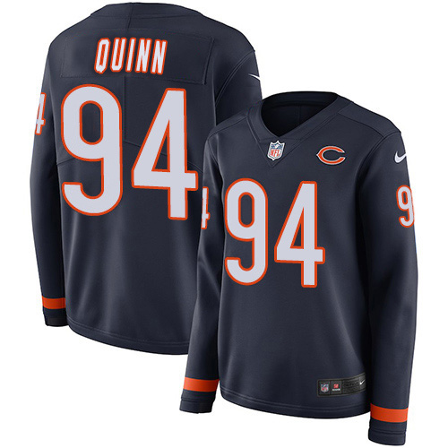 Chicago Bears #94 Robert Quinn Navy Blue Team Color Women's Stitched Limited Therma Long Sleeve Jersey Womens cheap jerseys for sale - CheapJerseys.Shop