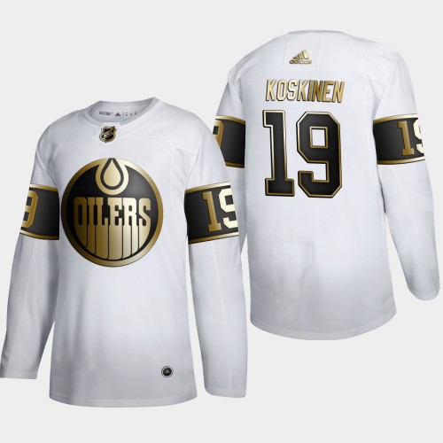 Edmonton Edmonton Oilers #19 Mikko Koskinen Men's White Golden Edition Limited Stitched Jersey Men's cheap jerseys for sale - CheapJerseys.Shop