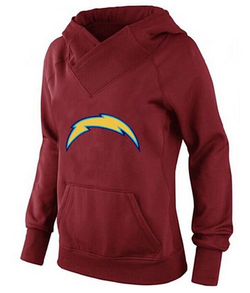 Women's Los Angeles Chargers Logo Pullover Hoodie Red-1 cheap jerseys for sale - CheapJerseys.Shop