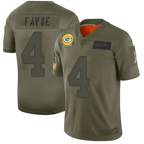 Green Bay Packers #4 Brett Favre Camo Youth Stitched Limited 2019 Salute to Service Jersey Youth cheap jerseys for sale - CheapJerseys.Shop