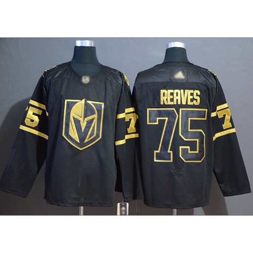 Golden Vegas Golden Knights #75 Ryan Reaves Black/Gold Authentic Stitched Jersey Men's cheap jerseys for sale - CheapJerseys.Shop