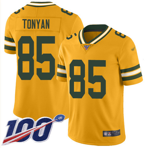 Green Bay Packers #85 Robert Tonyan Gold Youth Stitched Limited Inverted Legend 100th Season Jersey Youth cheap jerseys for sale - CheapJerseys.Shop