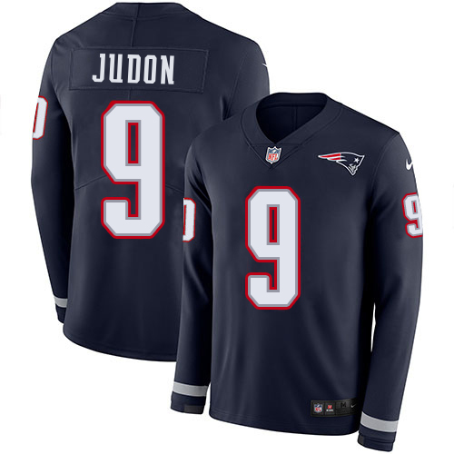 Patriots #9 Matt Judon Navy Blue Team Color Men's Stitched Limited Therma Long Sleeve Jersey cheap jerseys for sale - CheapJerseys.Shop