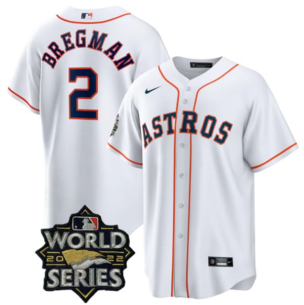 Houston Astros #2 Alex Bregman White 2022 World Series Stitched Men's Jersey cheap jerseys for sale - CheapJerseys.Shop