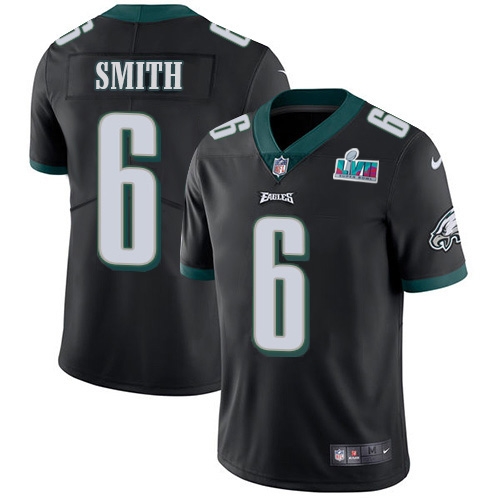 Eagles #6 DeVonta Smith Black Super Bowl LVII Patch Alternate Men's Stitched Vapor Untouchable Limited Jersey cheap jerseys for sale - CheapJerseys.Shop
