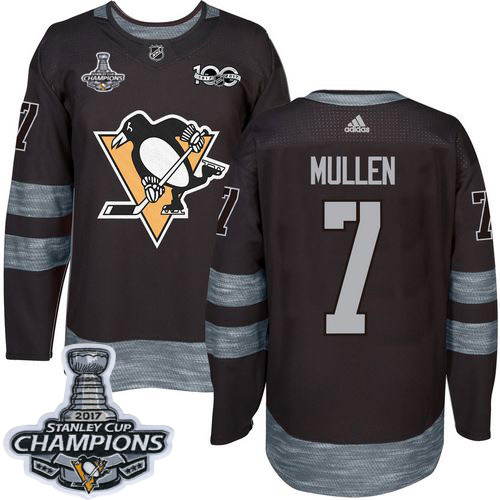 Pittsburgh Penguins #7 Joe Mullen Black 1917-2017 100th Anniversary Stanley Cup Finals Champions Stitched Jersey Men's cheap jerseys for sale - CheapJerseys.Shop
