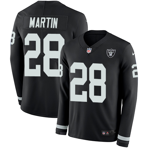 Las Vegas Raiders #28 Doug Martin Black Team Color Men's Stitched Limited Therma Long Sleeve Jersey Men's cheap jerseys for sale - CheapJerseys.Shop