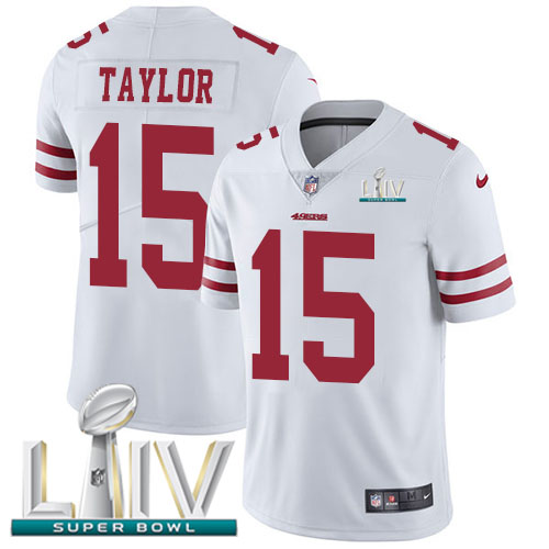 San Francisco 49ers #15 Trent Taylor White Super Bowl LIV 2020 Men's Stitched Vapor Untouchable Limited Jersey Men's cheap jerseys for sale - CheapJerseys.Shop