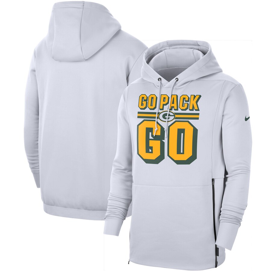 Green Bay Packers Sideline Local Performance Pullover Hoodie White cheap jerseys for sale - CheapJerseys.Shop