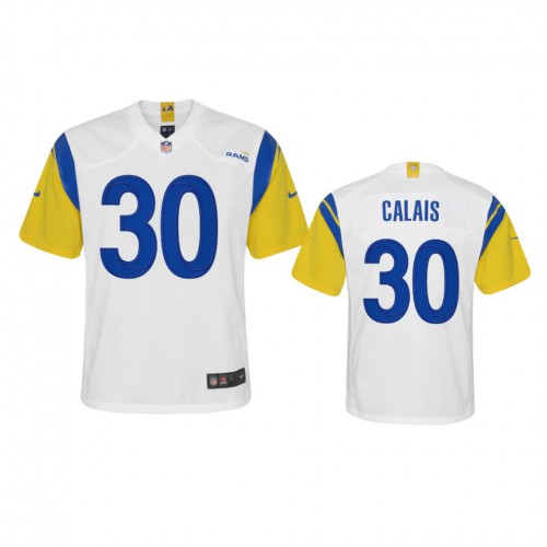 Los Angeles Los Angeles Rams #30 Raymond Calais Youth Alternate Game Jersey - White Youth cheap jerseys for sale - CheapJerseys.Shop