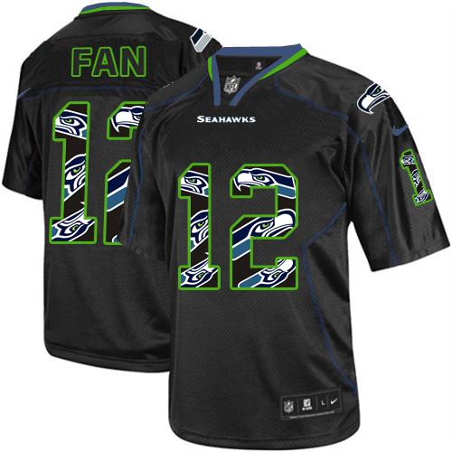 Seahawks #12 Fan New Lights Out Black Men's Stitched Elite Jersey cheap jerseys for sale - CheapJerseys.Shop
