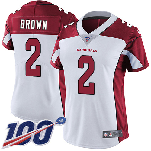 Cardinals #2 Marquise Brown White Women's Stitched 100th Season Vapor Untouchable Limited Jersey cheap jerseys for sale - CheapJerseys.Shop
