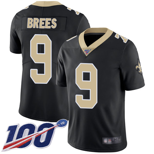 Saints #9 Drew Brees Black Team Color Youth Stitched 100th Season Vapor Limited Jersey cheap jerseys for sale - CheapJerseys.Shop