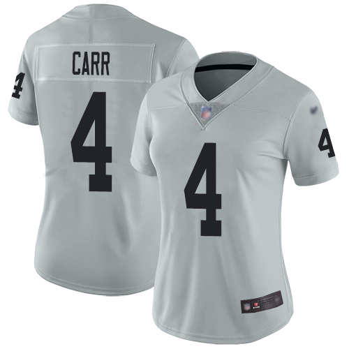 Raiders #4 Derek Carr Silver Women's Stitched Limited Inverted Legend Jersey cheap jerseys for sale - CheapJerseys.Shop