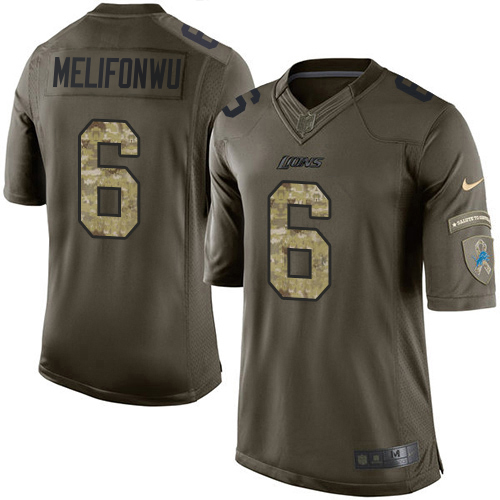 Lions #6 Ifeatu Melifonwu Green Men's Stitched Limited 2015 Salute To Service Jersey cheap jerseys for sale - CheapJerseys.Shop