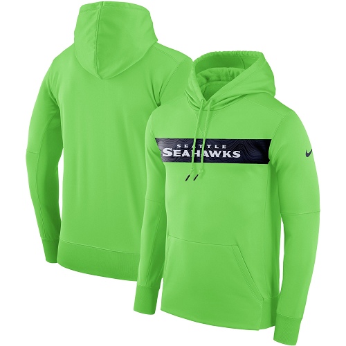 Men's Seattle Seahawks Neon Green Sideline Team Performance Pullover Hoodie cheap jerseys for sale - CheapJerseys.Shop