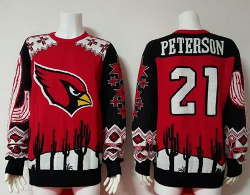 Cardinals #21 Patrick Peterson Red/Black Men's Ugly Sweater cheap jerseys for sale - CheapJerseys.Shop