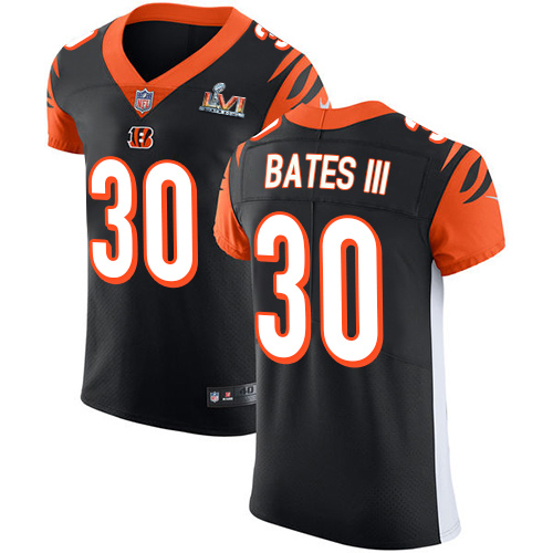 Bengals #30 Jessie Bates Black Team Color Super Bowl LVI Patch Men's Stitched Vapor Untouchable Elite Jersey cheap jerseys for sale - CheapJerseys.Shop
