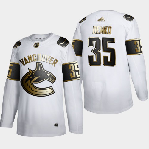 Vancouver Vancouver Canucks #35 Thatcher Demko Men's White Golden Edition Limited Stitched Jersey Men's cheap jerseys for sale - CheapJerseys.Shop
