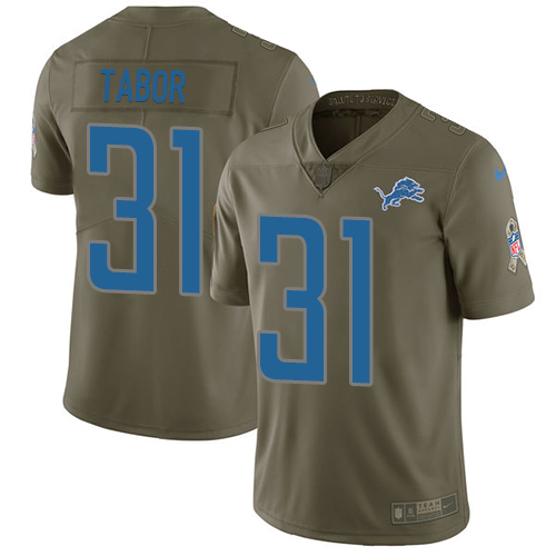 Detroit Lions #31 Teez Tabor Olive Men's Stitched Limited 2017 Salute to Service Jersey Men's cheap jerseys for sale - CheapJerseys.Shop