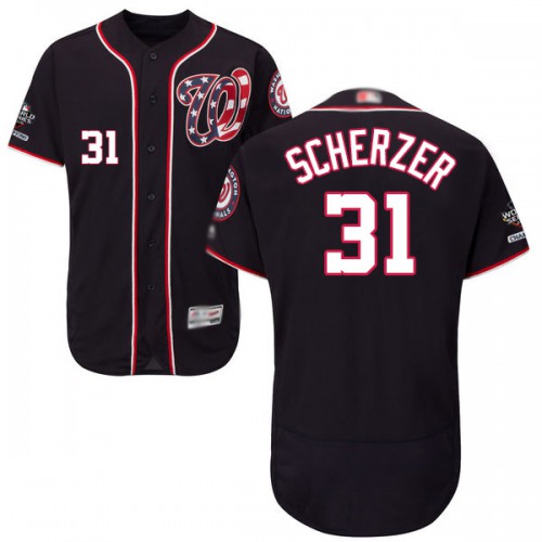 Washington Nationals #31 Max Scherzer Navy Blue Flexbase Authentic Collection 2019 World Series Champions Stitched Jersey Men's cheap jerseys for sale - CheapJerseys.Shop