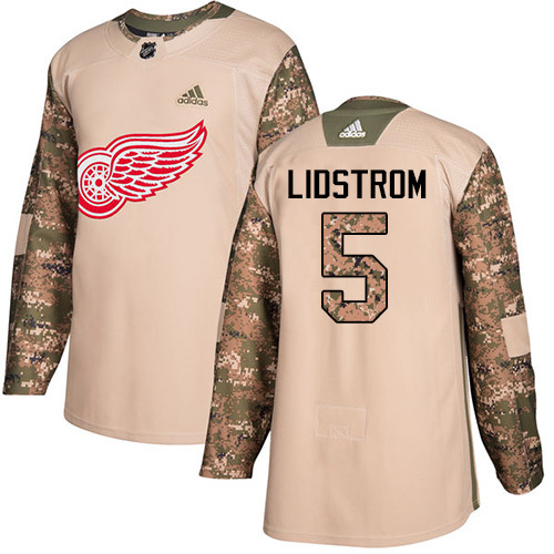 Detroit Red Wings #5 Nicklas Lidstrom Camo Authentic 2017 Veterans Day Stitched Jersey Men's cheap jerseys for sale - CheapJerseys.Shop