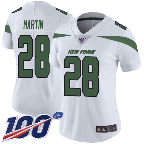 Jets #28 Curtis Martin White Women's Stitched 100th Season Vapor Limited Jersey cheap jerseys for sale - CheapJerseys.Shop