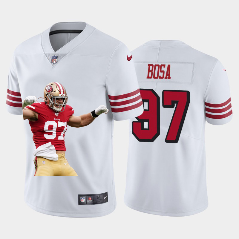 San Francisco 49ers #97 Nick Bosa Team Hero Rush Vapor Limited Jersey White cheap jerseys for sale - CheapJerseys.Shop