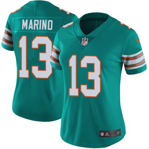 Dolphins #13 Dan Marino Aqua Green Alternate Women's Stitched Vapor Untouchable Limited Jersey cheap jerseys for sale - CheapJerseys.Shop
