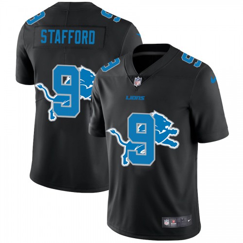 Detroit Detroit Lions #9 Matthew Stafford Men's Team Logo Dual Overlap Limited Jersey Black Men's cheap jerseys for sale - CheapJerseys.Shop