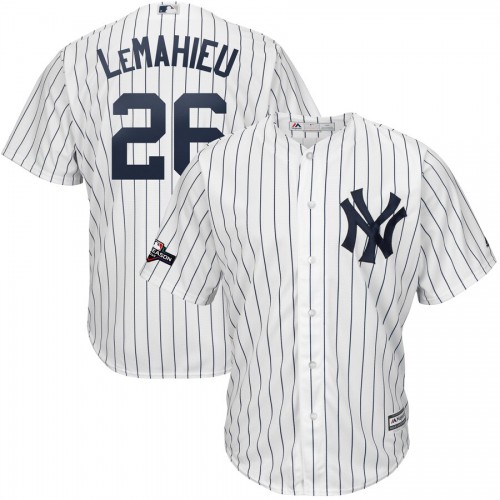 New York New York Yankees #26 DJ LeMahieu Majestic 2019 Postseason Official Cool Base Player Jersey White Navy Men's cheap jerseys for sale - CheapJerseys.Shop