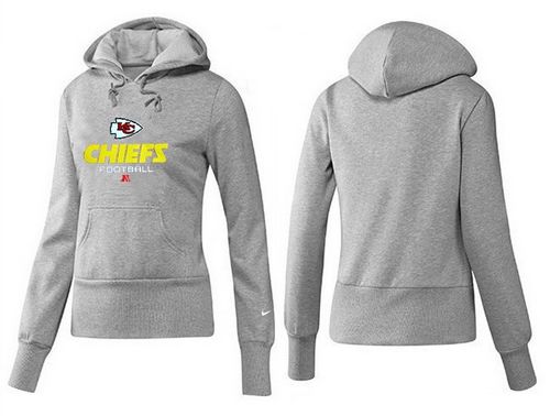 Women's Kansas City Chiefs Authentic Logo Pullover Hoodie Grey cheap jerseys for sale - CheapJerseys.Shop