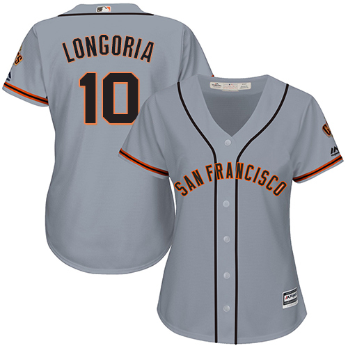 San Francisco Giants #10 Evan Longoria Grey Road Women's Stitched Jersey Womens cheap jerseys for sale - CheapJerseys.Shop