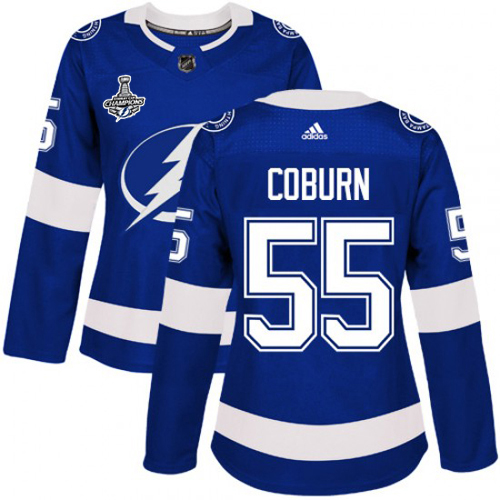 Tampa Bay Lightning #55 Braydon Coburn Blue Home Authentic Women's 2020 Stanley Cup Champions Stitched Jersey Womens cheap jerseys for sale - CheapJerseys.Shop