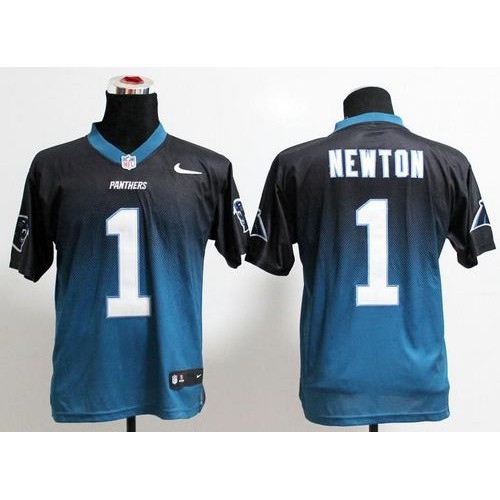 Carolina Panthers #1 Cam Newton Black/Blue Men's Stitched Elite Fadeaway Fashion Jersey Men's cheap jerseys for sale - CheapJerseys.Shop