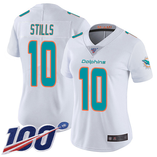 Miami Dolphins #10 Kenny Stills White Women's Stitched 100th Season Vapor Limited Jersey Womens cheap jerseys for sale - CheapJerseys.Shop