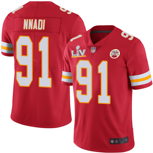 Kansas City Chiefs #91 Derrick Nnadi Red Team Color Youth Super Bowl LV Bound Stitched Vapor Untouchable Limited Jersey Youth cheap jerseys for sale - CheapJerseys.Shop
