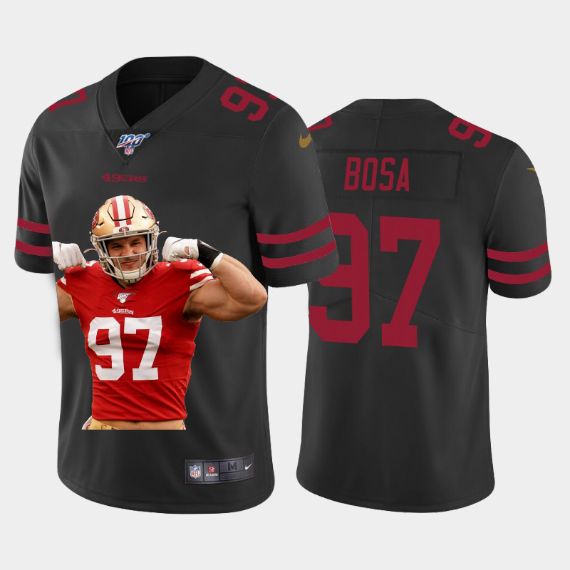 San Francisco 49ers #97 Nick Bosa Team Hero 2 Vapor Limited 100 Jersey Black cheap jerseys for sale - CheapJerseys.Shop